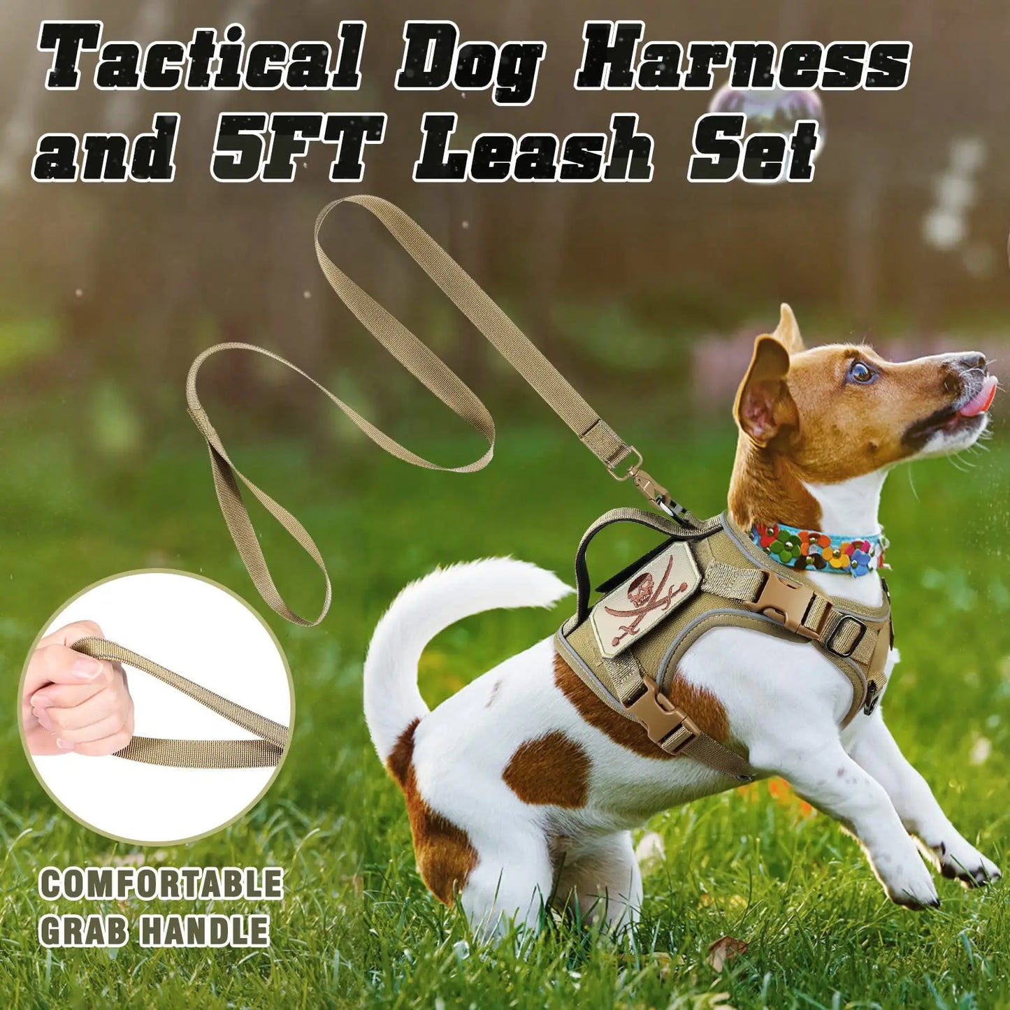 tactical dog harness for small dogs – military-grade comfort & control for safe adventures!