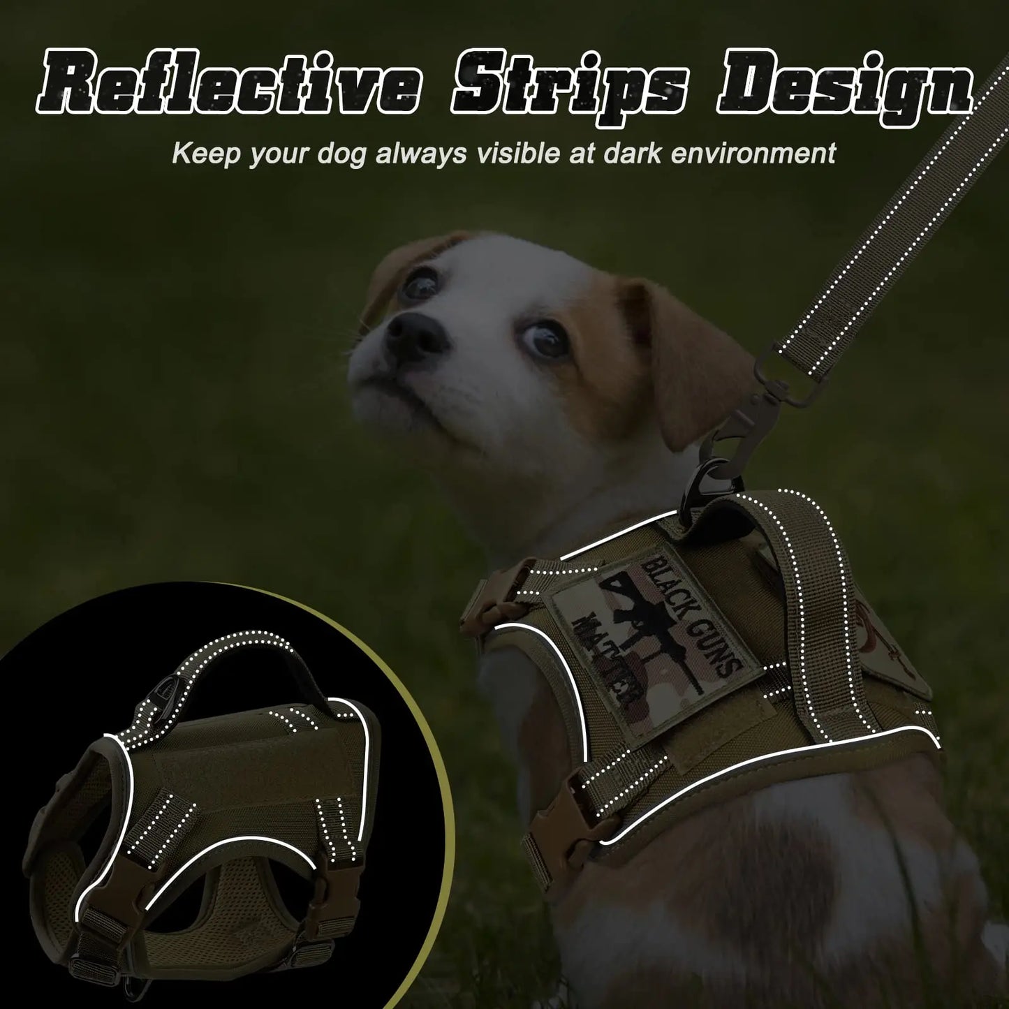 tactical dog harness for small dogs – military-grade comfort & control for safe adventures!